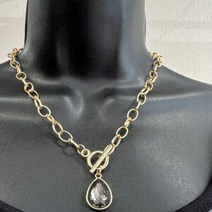 Paparazzi Gold Necklace with Black Teardrop Pendant